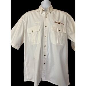 Field & Stream White Men's Size Medium Short Sleeve Camping Hiking Fishing Shirt